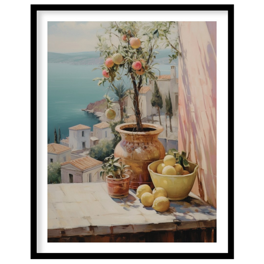Immerse yourself in the tranquility of a Mediterranean scene with this exquisite wall art. for home