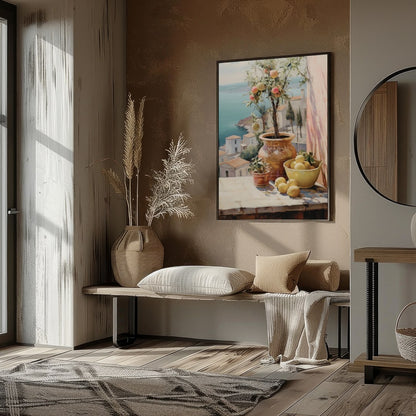 Immerse yourself in the tranquility of a Mediterranean scene with this exquisite wall art. for room