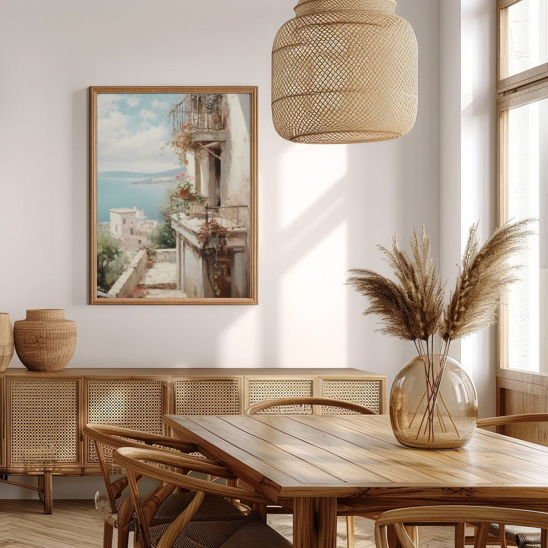 Experience the serene beauty of the Mediterranean with this captivating artwork. The interplay of for Extra Kitchen