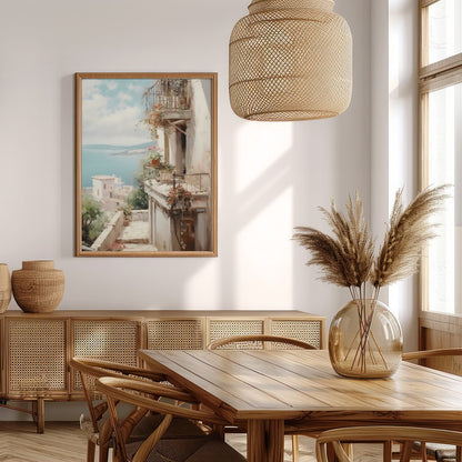 Experience the serene beauty of the Mediterranean with this captivating artwork. The interplay of for Extra Kitchen