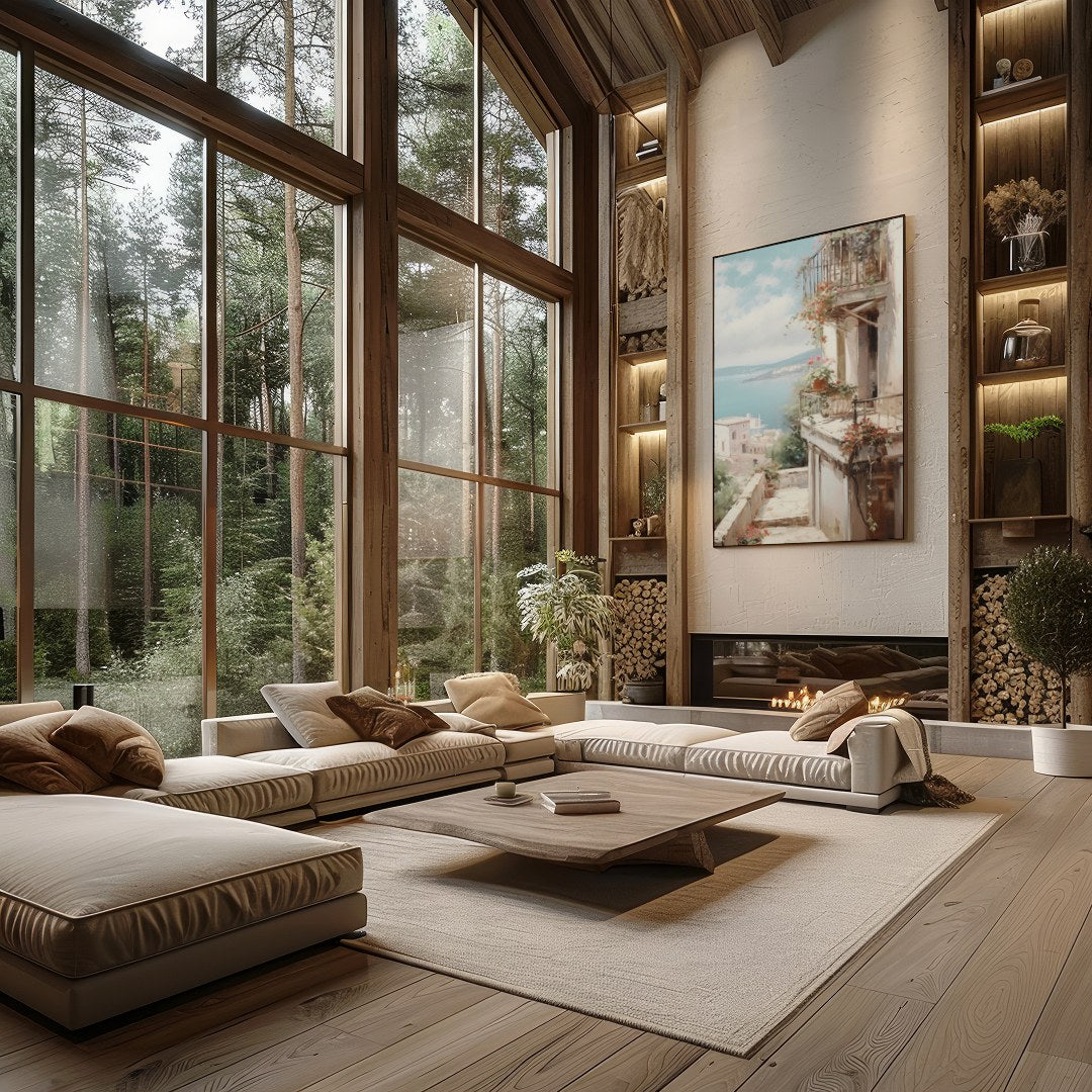 Experience the serene beauty of the Mediterranean with this captivating artwork. The interplay of for Living Room