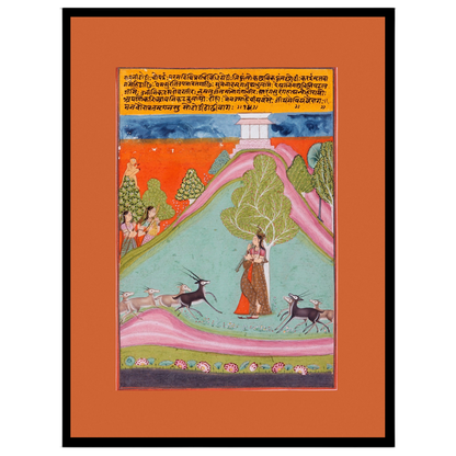 This exquisite artwork captures the essence of Todi Ragini, depicting a serene musician under a for decor