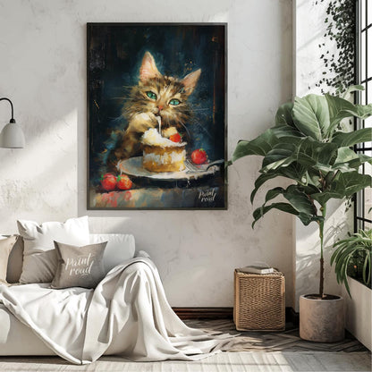 This heartwarming digital painting depicts a tender moment between a small girl and a colossal, fri… for living room