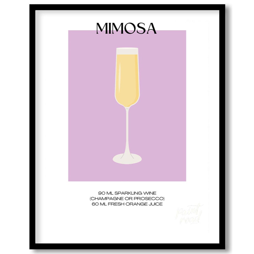 This elegant and simple poster features a classic Mimosa, embodying the essence of brunch and celeb… for abode