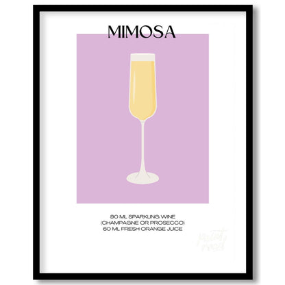 This elegant and simple poster features a classic Mimosa, embodying the essence of brunch and celeb… for abode