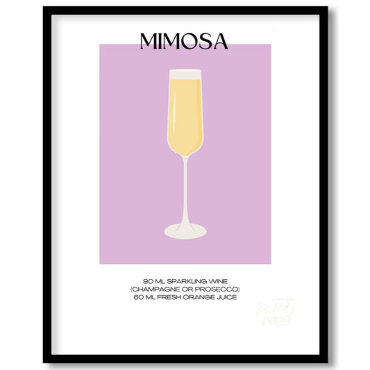 This elegant and simple poster features a classic Mimosa, embodying the essence of brunch and celeb… for abode