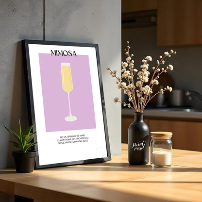 This elegant and simple poster features a classic Mimosa, embodying the essence of brunch and celeb… for kitchen