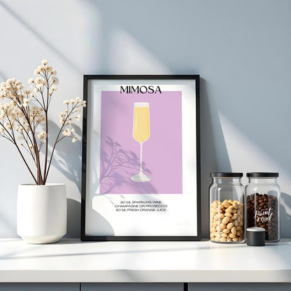This elegant and simple poster features a classic Mimosa, embodying the essence of brunch and celeb… for kitchen
