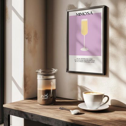 This elegant and simple poster features a classic Mimosa, embodying the essence of brunch and celeb… for kitchen