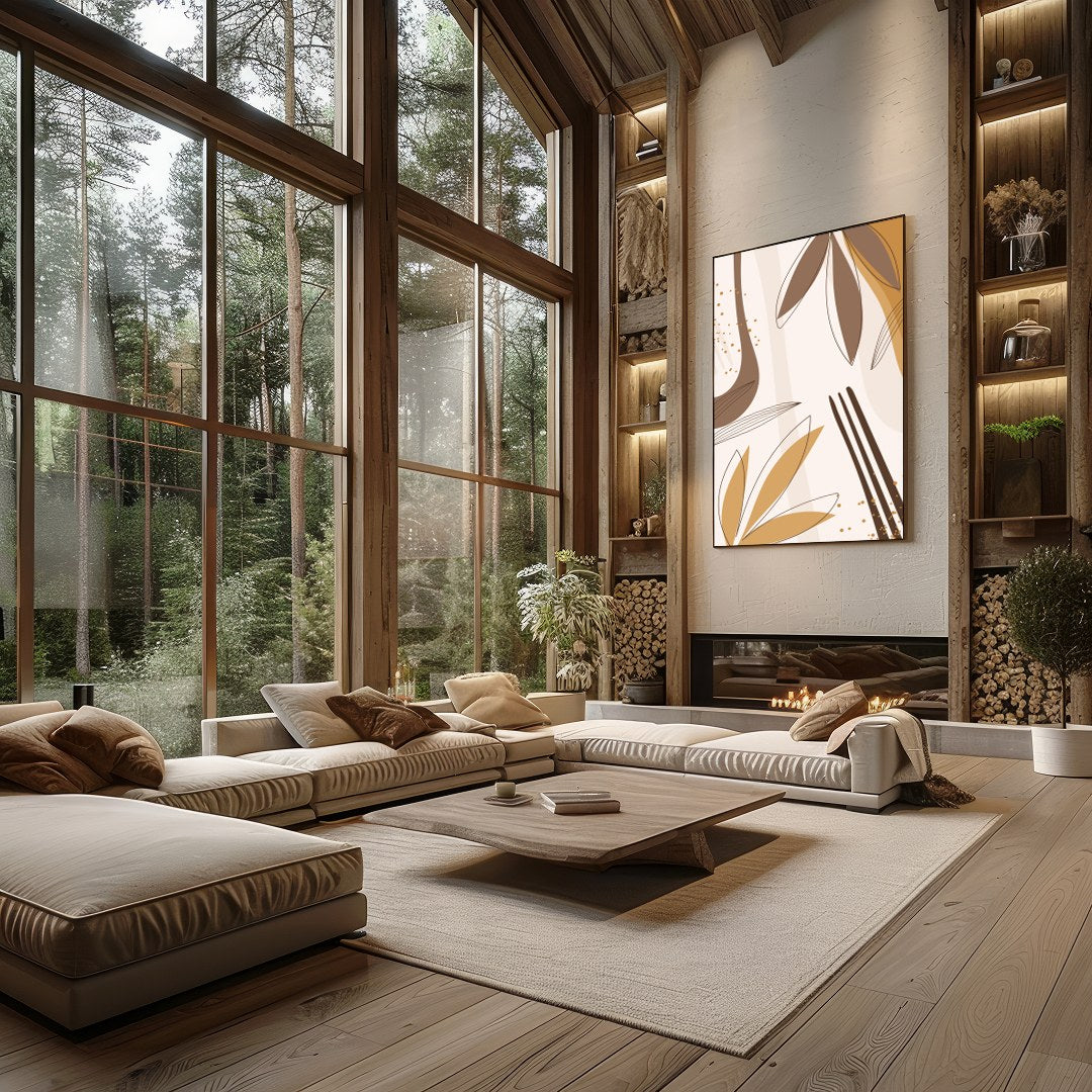 Explore the elegance of simplicity with this minimalist abstract artwork, showcasing a delicate for Living Room