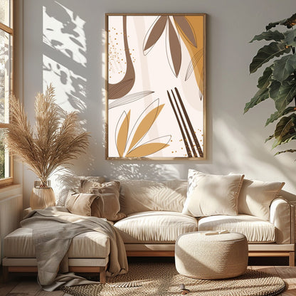 Explore the elegance of simplicity with this minimalist abstract artwork, showcasing a delicate for Sitting Area