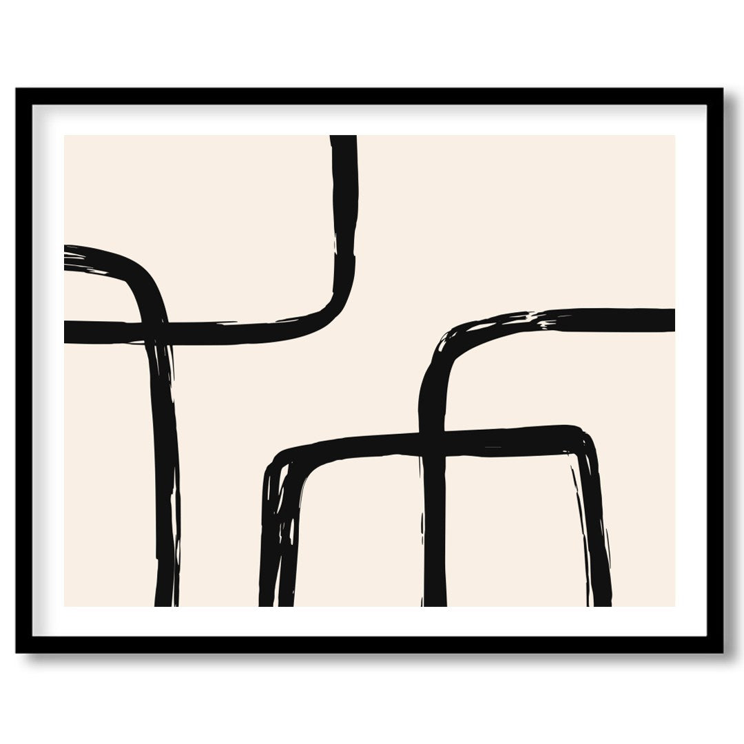 Elevate your space with this minimalist piece featuring bold black lines that create a captivating for abode