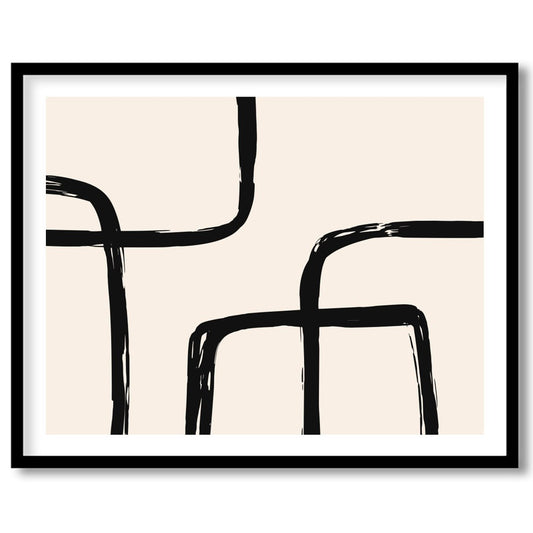Elevate your space with this minimalist piece featuring bold black lines that create a captivating for abode