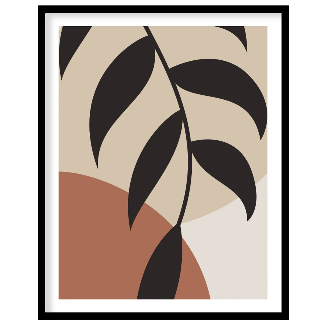Discover tranquility with this minimalist botanical abstract wall art. Featuring earth-toned shapes for sweet-home