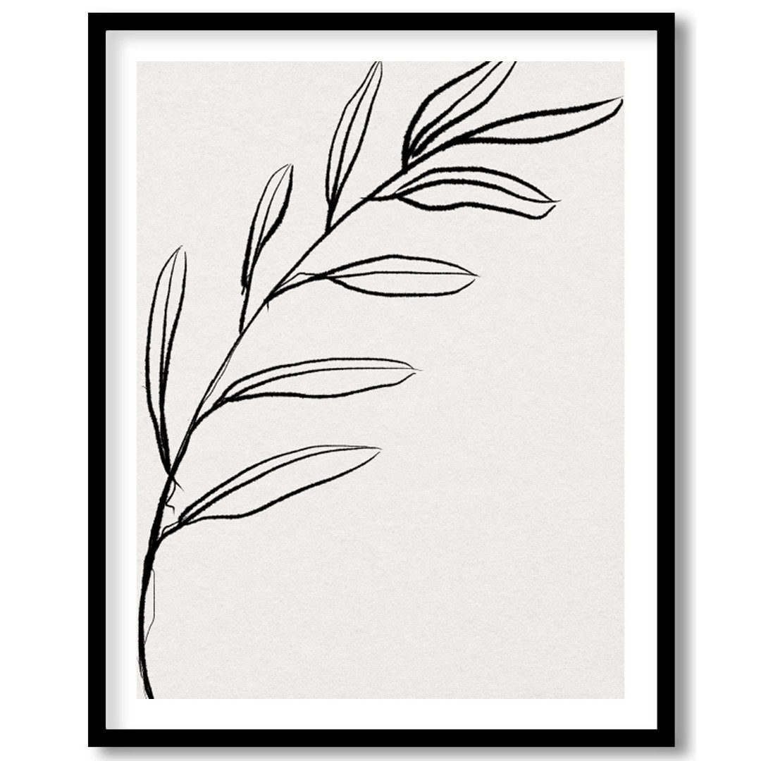This elegant piece features a minimalist depiction of a botanical element in delicate lines. Its for house