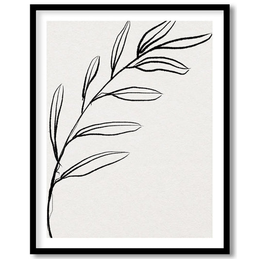 This elegant piece features a minimalist depiction of a botanical element in delicate lines. Its for house