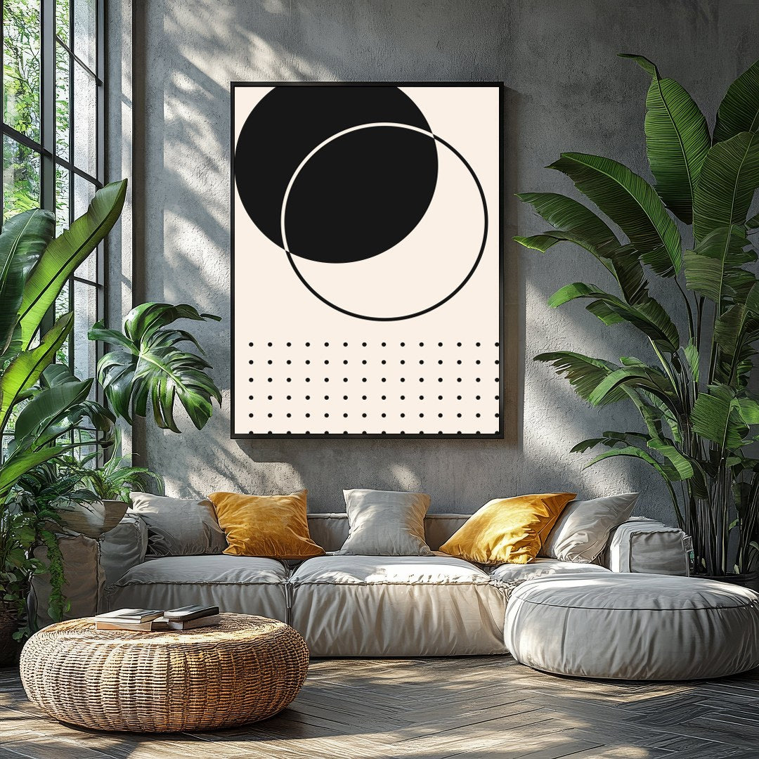 This striking piece of wall art embodies the essence of minimalism with its bold geometric design. for Balcony