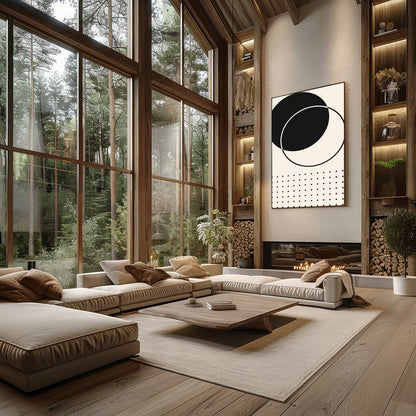 This striking piece of wall art embodies the essence of minimalism with its bold geometric design. for Living Room
