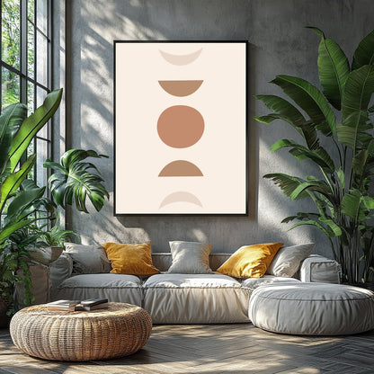 Discover a world of simplicity and elegance with this minimalist artwork featuring earthy geometric for Balcony