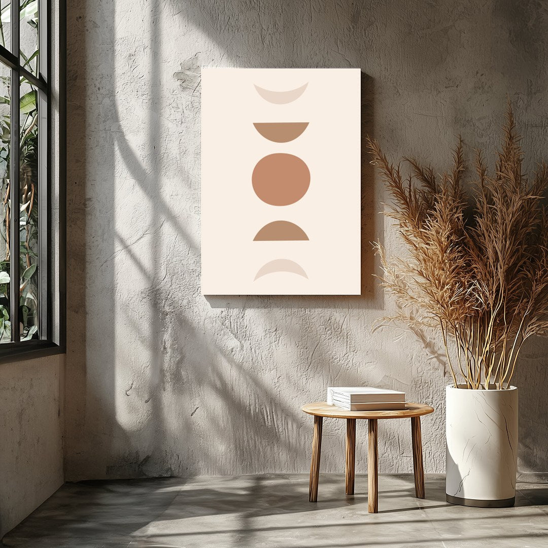 Discover a world of simplicity and elegance with this minimalist artwork featuring earthy geometric for Entrance