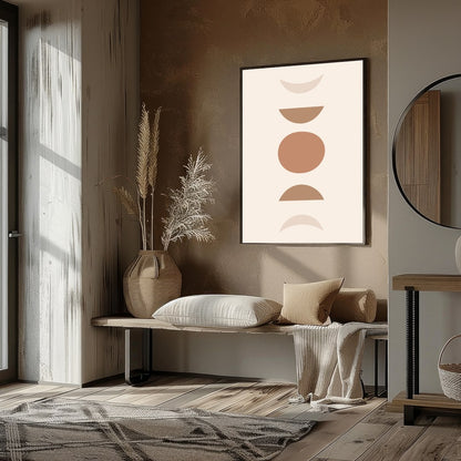 Elevate your space with this minimalist geometric composition featuring soft, earthy tones. The for home