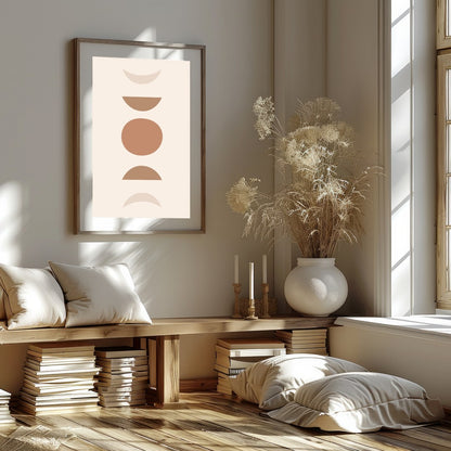 Elevate your space with this minimalist geometric composition featuring soft, earthy tones. The for loft
