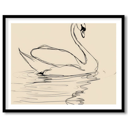 Bring tranquility to your space with this elegant minimalist swan line art. The gentle curves of for lovely-house