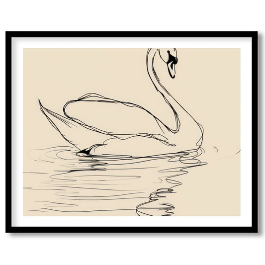 Bring tranquility to your space with this elegant minimalist swan line art. The gentle curves of for lovely-house