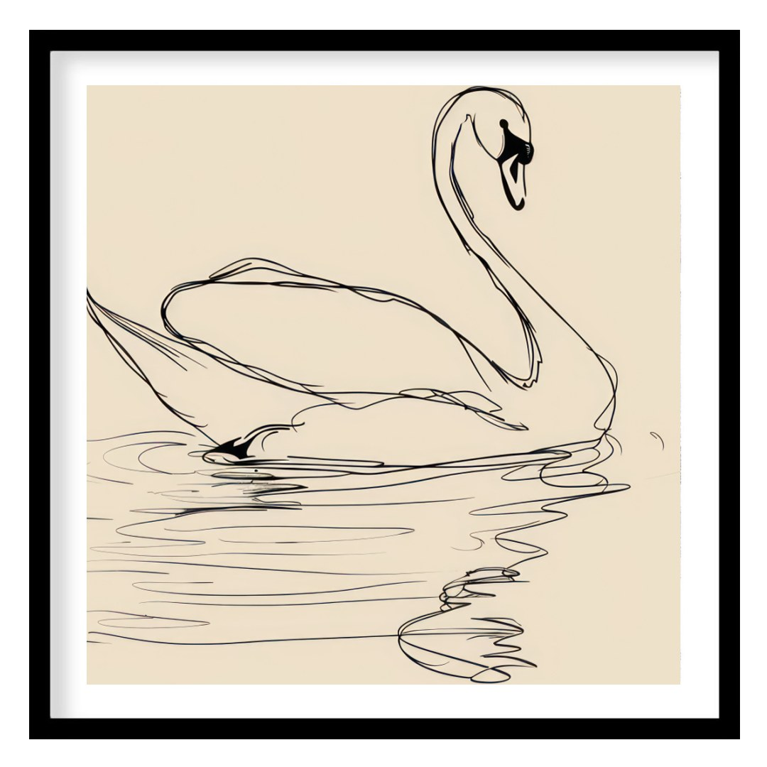 Bring tranquility to your space with this elegant minimalist swan line art. The gentle curves of for lovely-house