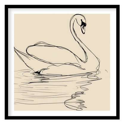 Bring tranquility to your space with this elegant minimalist swan line art. The gentle curves of for lovely-house