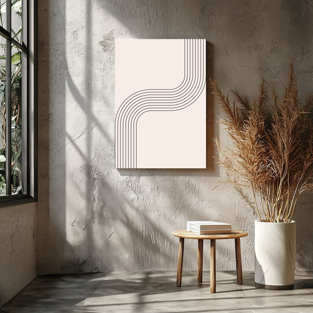 Elevate your space with this captivating minimalist wall art, featuring smooth, curving lines for Entrance
