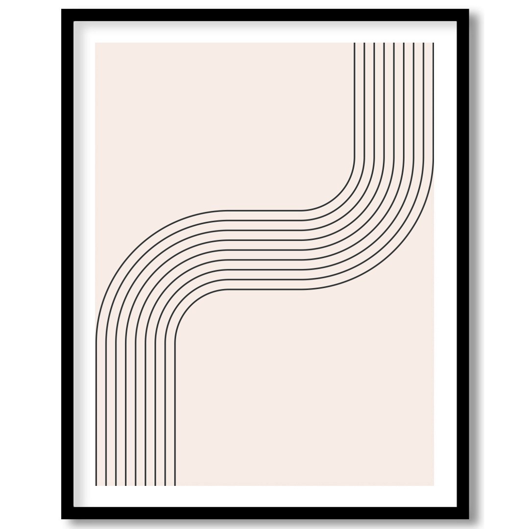 Elevate your space with this captivating minimalist wall art, featuring smooth, curving lines for room
