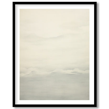 This captivating artwork captures the serene beauty of a misty horizon with delicate shades of for office