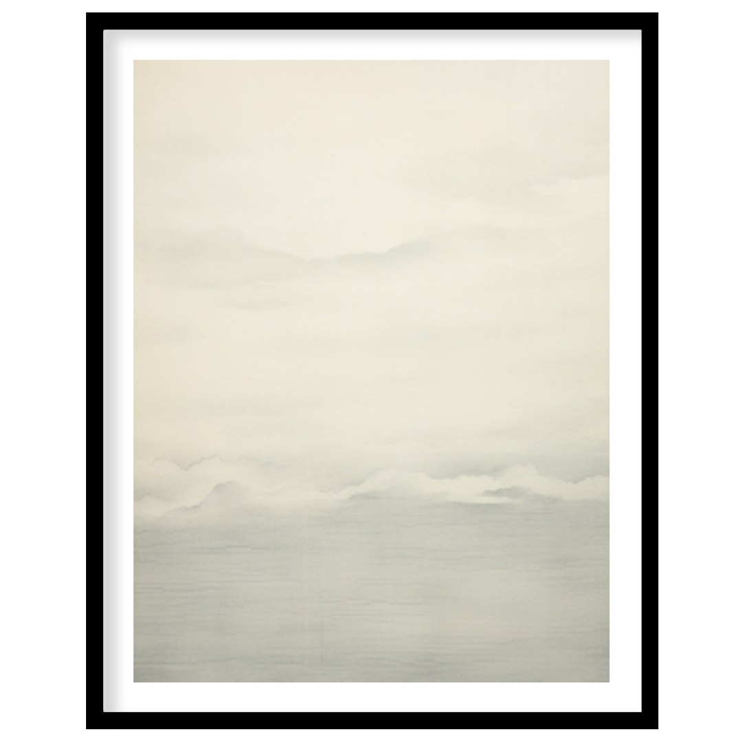 This captivating artwork captures the serene beauty of a misty horizon with delicate shades of for office