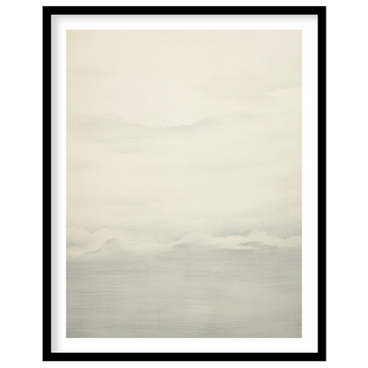This captivating artwork captures the serene beauty of a misty horizon with delicate shades of for office
