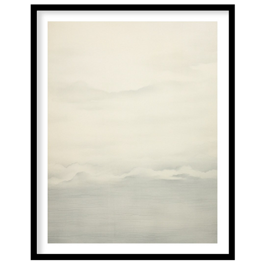 This captivating artwork captures the serene beauty of a misty horizon with delicate shades of for office