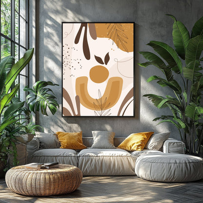 This captivating artwork blends abstract forms with botanical elements, creating a harmonious for Balcony