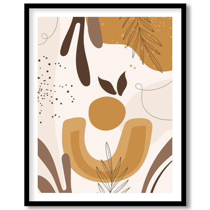 This captivating artwork blends abstract forms with botanical elements, creating a harmonious for haven