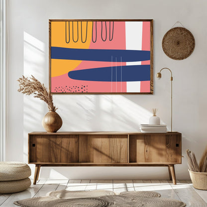 Dive into the world of vibrant abstraction with 'Modern Abstract Harmony.' This piece blends bold for Sitting Area