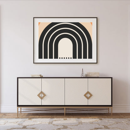 This captivating wall art piece features a series of concentric arches in earthy hues of beige, for Foyer
