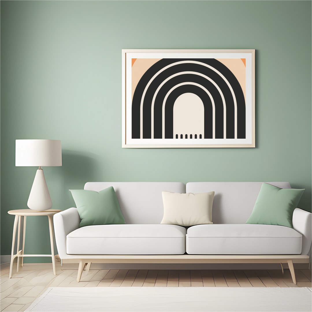 This captivating wall art piece features a series of concentric arches in earthy hues of beige, for Hall