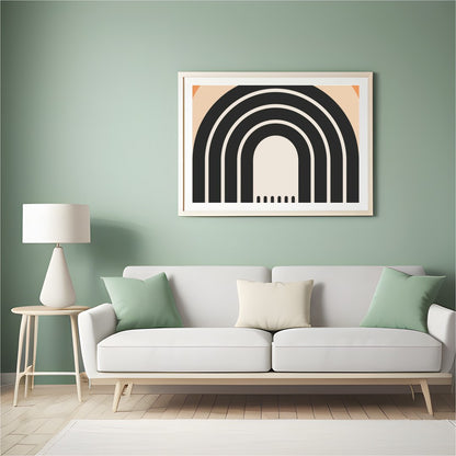 This captivating wall art piece features a series of concentric arches in earthy hues of beige, for Hall