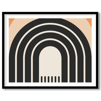 This captivating wall art piece features a series of concentric arches in earthy hues of beige, for loft