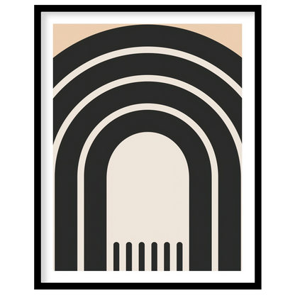 This captivating wall art piece features a series of concentric arches in earthy hues of beige, for loft