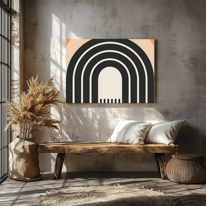 This captivating wall art piece features a series of concentric arches in earthy hues of beige, for Veranda