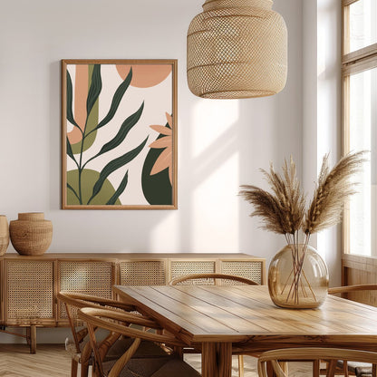 Enliven your space with this stunning modern botanical artwork, featuring elegant leaf motifs for Extra Kitchen