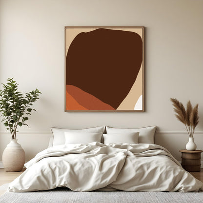 This captivating abstract piece brings together warm earthy tones and simple shapes, making it an for Bedroom
