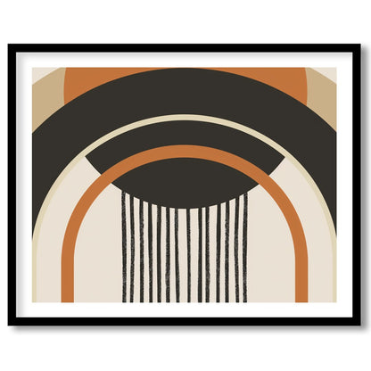 This striking piece of wall art features bold geometric shapes that captivate the eye with its for studio