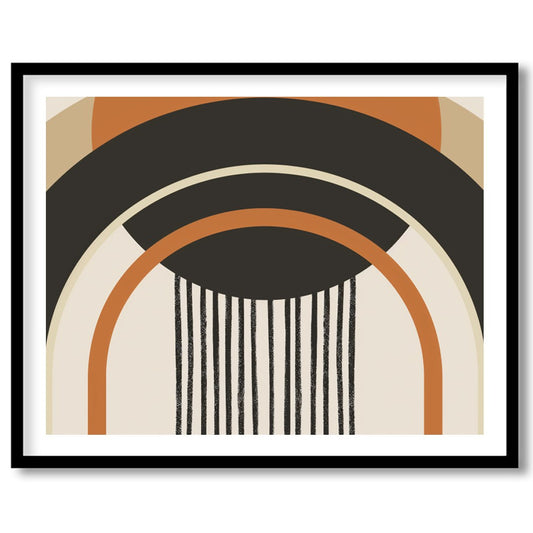 This striking piece of wall art features bold geometric shapes that captivate the eye with its for studio