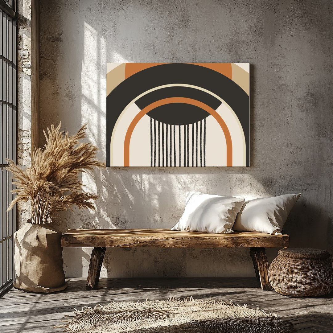 This striking piece of wall art features bold geometric shapes that captivate the eye with its for Veranda